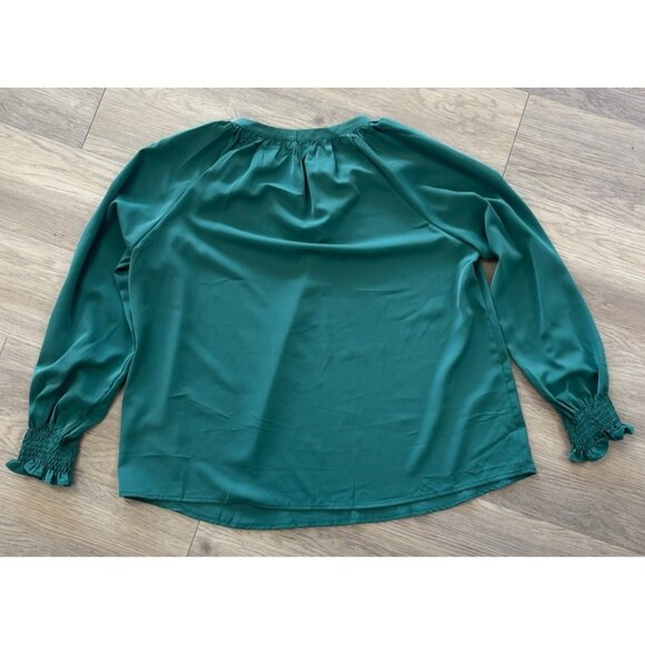 Zeagoo Emerald Long sleeve Blouse Size 2XL - Picture 2 of 3